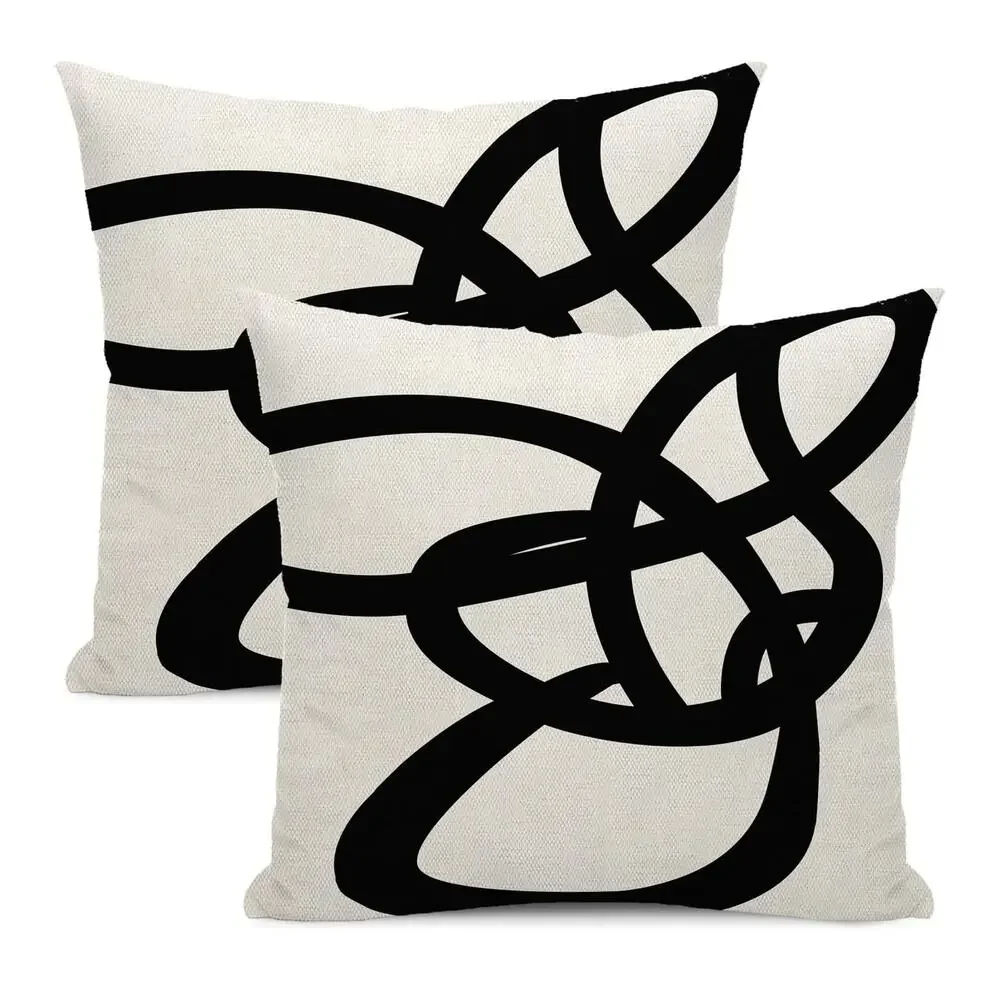 New: Black And White Pillow‎ Covers (2 packs)-24X24